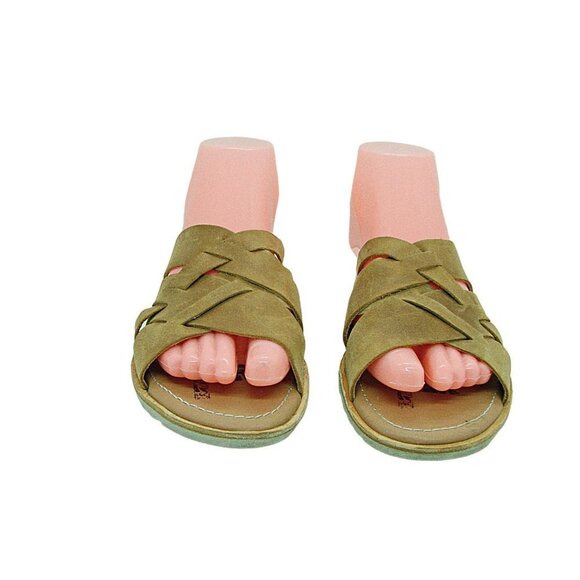 Sorel Womens Tan Ella Weave Leather Classic Open Toe Slip On Slide Sandal Size 7 - Picture 2 of 11